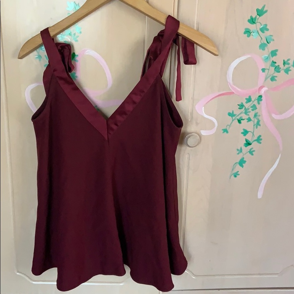 ASOS Burgundy chiffon flowy tank top
